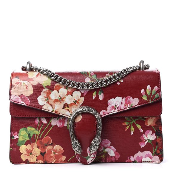 Gucci Small Dionysus Blooms Leather Shoulder Bag in Red NEW W DUSTBAG - Picture 1 of 8